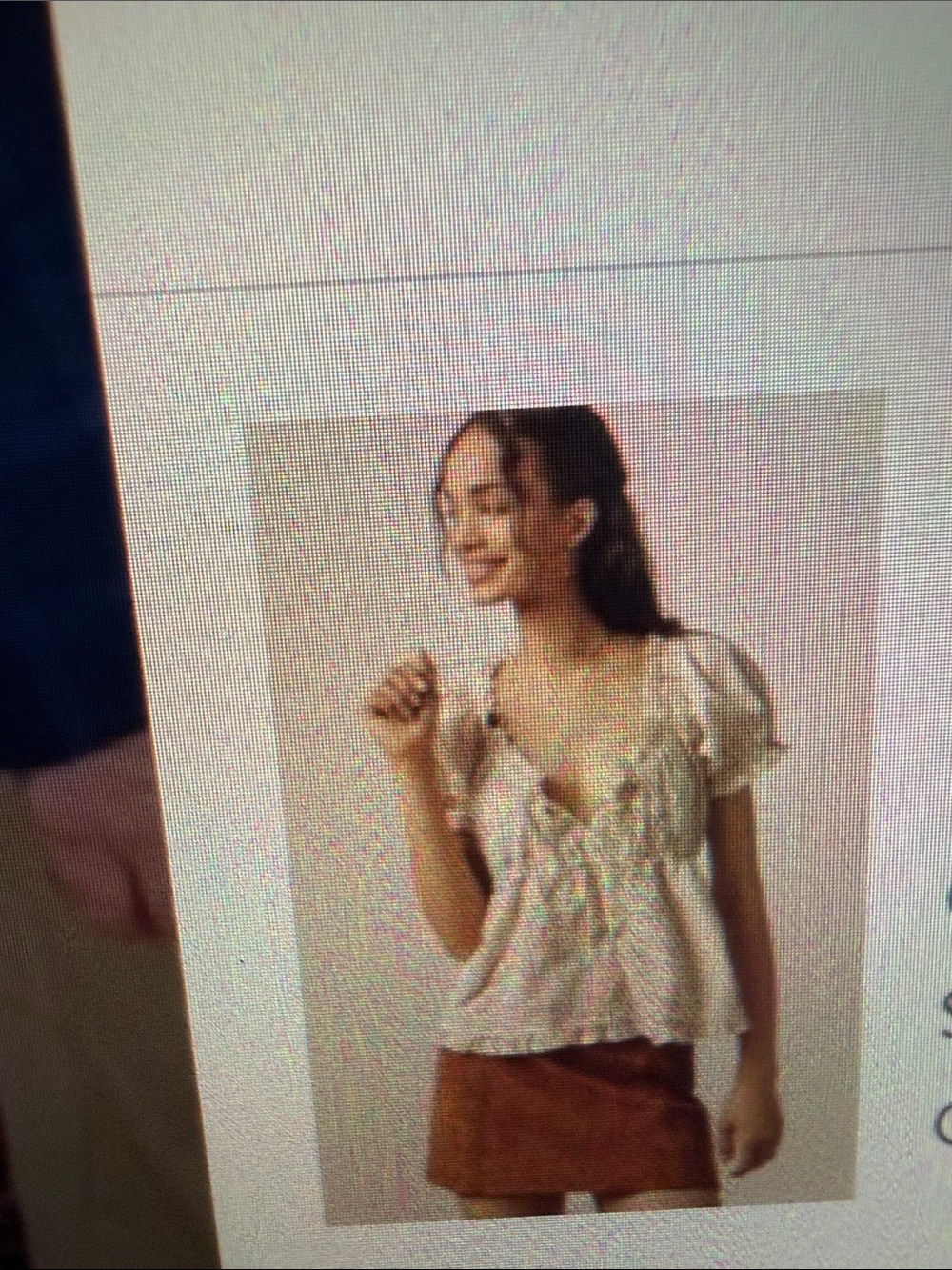 Anthropologie 🤍🤎 puff sleeve embroidered baby doll top